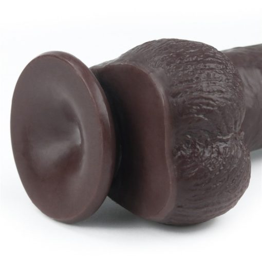 Dildo Dual Layer Sliding Skin 9.5 inch Brown