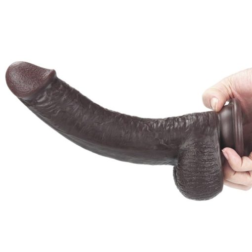 Dildo Dual Layer Sliding Skin 9.5 inch Brown