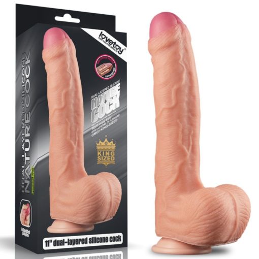 Dildo Dual Layered Platinum Silicone 8.5 inch