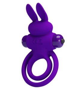 Inel Penis cu Vibratii Pretty Love Vibro Penis Ring Bunny III Blue