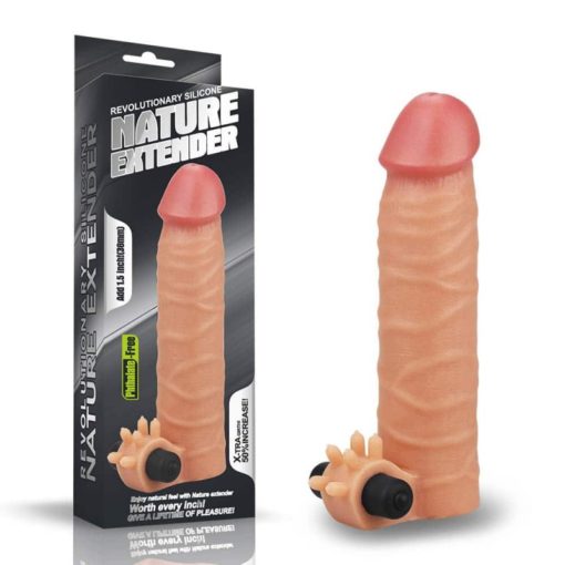 Prelungitor Penis cu Vibratii Silicone Extender Natural