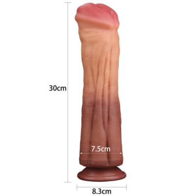 Dildo Dual Layered Platinum Silicone 12 inch