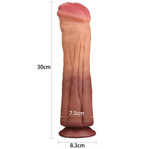 Dildo Dual Layered Platinum Silicone 12 inch