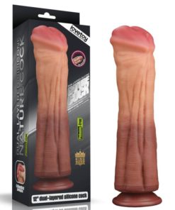 Dildo Dual Layered Platinum Silicone 12 inch