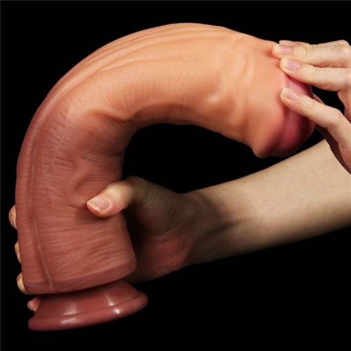 Dildo Dual Layered Platinum Silicone 12 inch