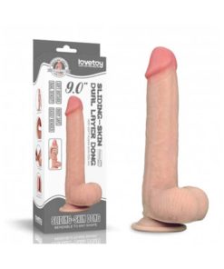 Dildo cu Ventuza Lovetoy Sliding Skin Dual Layer Dong 9 inch