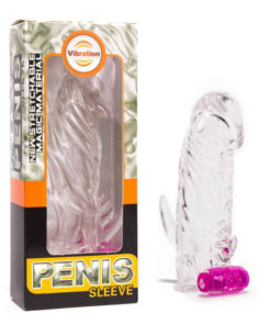Prelungitor Penis Sleeve With Vibration Clear