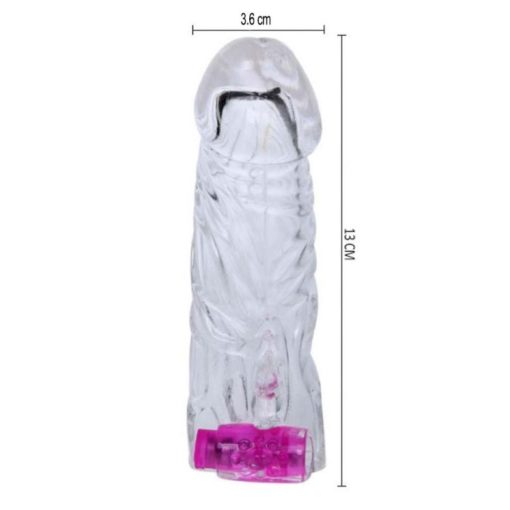 Prelungitor Penis Sleeve With Vibration Clear