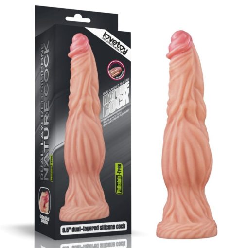 Dildo cu Ventuza Dual Layered Silicon Cock