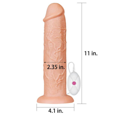 Vibrator Realistic 11 Long Vibrating Dildo Flesh