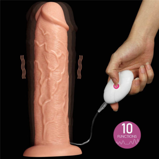 Vibrator Realistic 11 Long Vibrating Dildo Flesh
