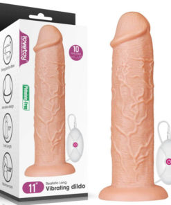 Vibrator Realistic 11 inch Long Vibrating Dildo Flesh