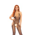 Catsuit 7289031 Seamless Fishnet Halter Suspender