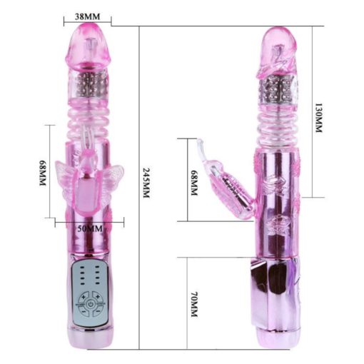 Vibrator Multifunctional Throbbing Butterfly 24 cm