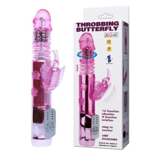 Vibrator Multifunctional Throbbing Butterfly 24 cm