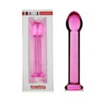 Dildo de sticla Glass Romance Lovetoy roz ambalaj