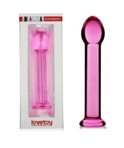 Dildo de sticla Glass Romance Lovetoy roz ambalaj