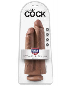 Dildo Dublu King Cock 9 INCH Two Cocks One Hole flesh ambalaj