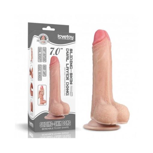 Dildo cu Ventuza Sliding Skin 7 Inch 2