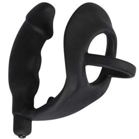 Inel cu Butt Plug Vibrator Black Velvets 1