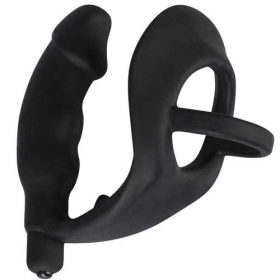 Inel cu Butt Plug Vibrator Black Velvets 3