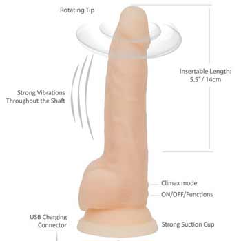 Vibrator cu Ventuza si Rotatii Naked Addiction 2