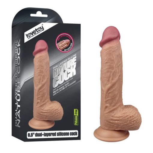 Dildo Realistic Dual Layered Silicone 21 cm