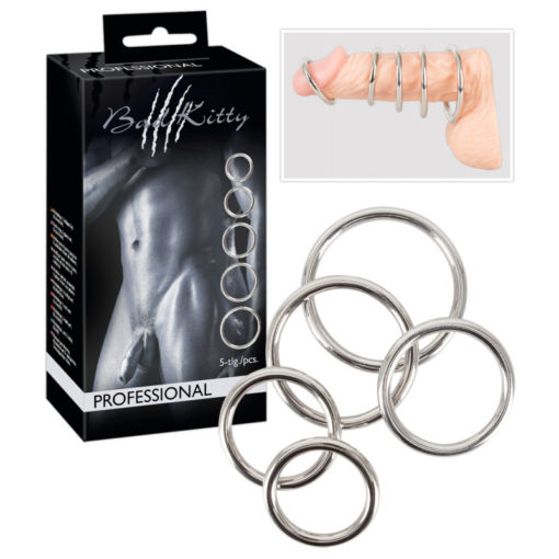 Set Inele Penis Bad Kitty Set of 5 Metal Rings