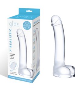 Dildo Sticla Realistic Curved Glass G-Spot