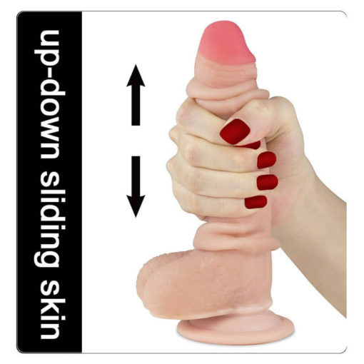 Dildo Realistic Sliding Skin Bendable Dong 20 cm - imagine 5