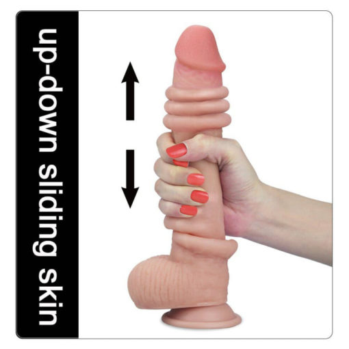 Dildo Realistic Sliding Skin Bendable Dong 20 cm - imagine 6
