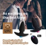 Set Butt Plug Cuplu FunkyButts Remote Controlled pentru cupluri