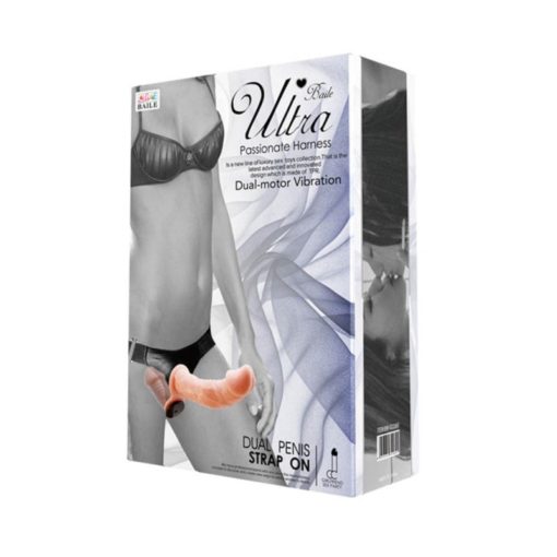 Strapon Dublu cu vibratii Ultra Passionate Harness sex shop online