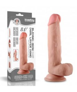 Dildo Realistic Sliding Skin Bendable Dong 20 cm