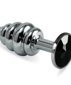 Butt plug Rosebud Spiral Black