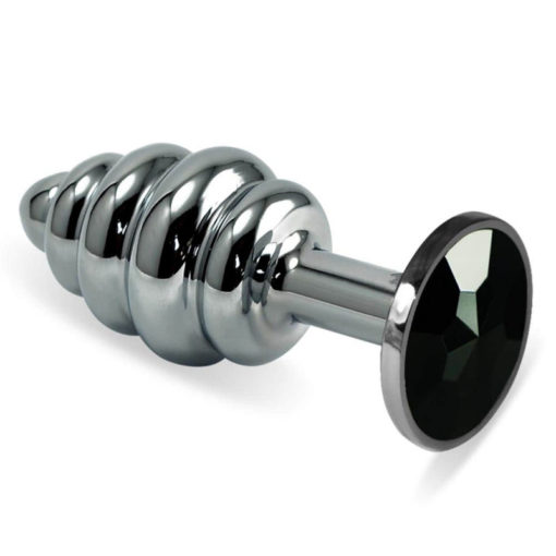 Butt plug Rosebud Spiral Black