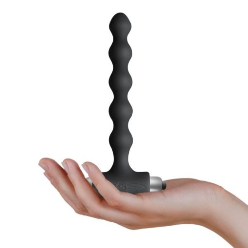 Bile Anale cu Vibratii Pearls Black - imagine 2