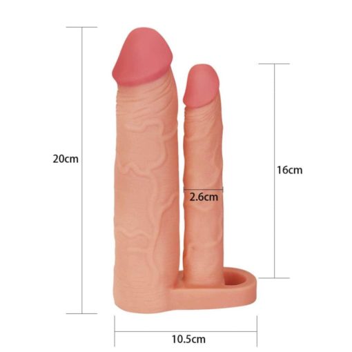 Prelungitor Double Penis Sleeve Lovetoy 20 cm