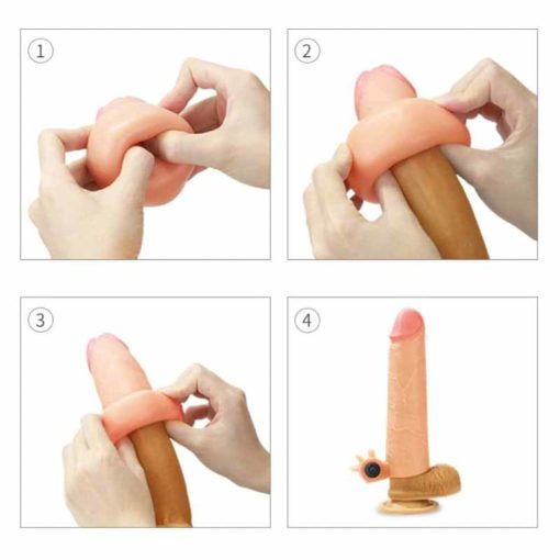 Prelungitor Penis cu Vibratii Silicone Extender - imagine 5