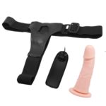 Strap On Barbati cu Vibratii Hollow Dildo 15 cm