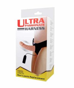 Strap-On-Barbati-cu-Vibratii-Hollow-Dildo