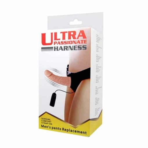 Strap-On-Barbati-cu-Vibratii-Hollow-Dildo