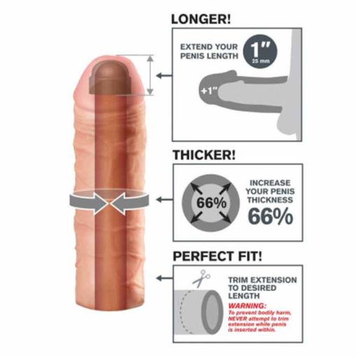 Prelungitor Penis Fantasy X-tensions Mega 1 Inch - imagine 3