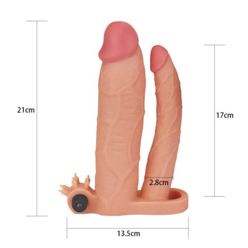 Prelungitor Penis cu Vibratii Add Vibrating Double 21 cm