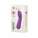 Vibrator Punctul-G Pretty Love Cetus Un vibrator realizat din silicon de calitate superioara, ultra-moale si neted la atingere. Acest Vibrator Punctul-G Pretty Love Cetus are o functionalitate uimitoare di contururi senzoriale inteligente. Functiile multiple, textura catifelata si designul curbat fac o tranzitie lina si o plecare rapida catre Punctul-G. Acest vibrator rezistent la apa este foarte flexibil, cu un varf special curbat, ergonomic, ce ajunge cu usurinta in zonele tale cele mai sensibile. Acest vibrator uimitor de placere este foarte versatil, asa ca potentialul lui depinde de propriile tale fantezii. Recomandari: Inainte si dupa fiecare utilizare, spalati si igienizati cu apa calda si sapun lichid antibacterian sau spray special pentru curatarea si igienizarea jucariilor erotice. Pentru o inserare mai facila si penetrari mai placute, va recomandam sa folositi un lubrifant pe baza de apa. Caracteristici Vibrator silicon: Diametru: 3.5 cm Lungime: 15 cm Material: Silicon Culoare: Violet Stimuleaza intens Punctul-G Usor de utilizat Reincarcabil USB (cablu inclus) Rezistent la apa