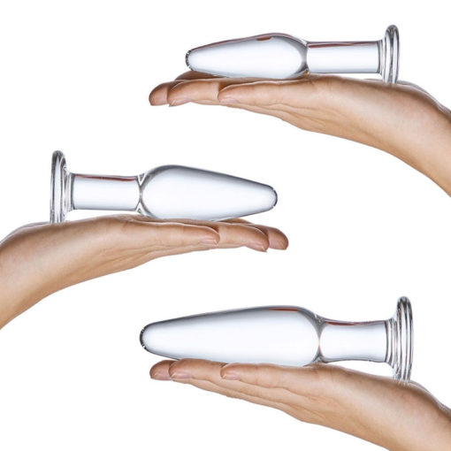 Set 3 Butt Plug de Sticla