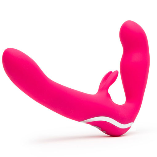 Strap-on cu Vibratii Happy Rabbit Vibe Pink - imagine 2