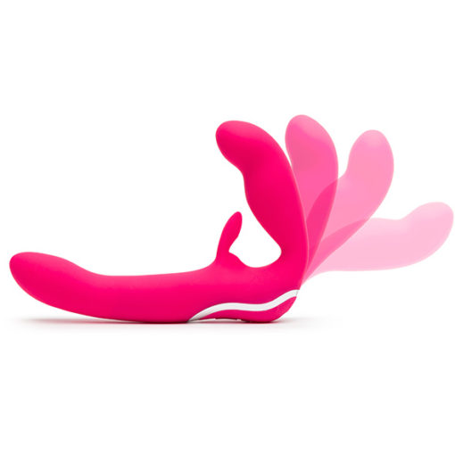Strap-on cu Vibratii Happy Rabbit Vibe Pink - imagine 3