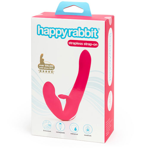 Strap-on cu Vibratii Happy Rabbit Vibe Pink