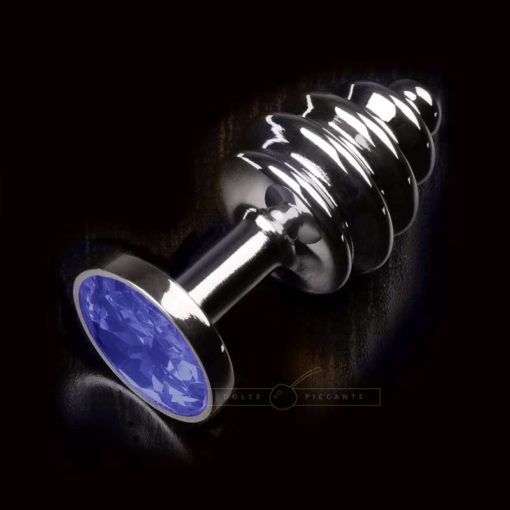 Butt Plug Jewellery Silver cu Nervuri